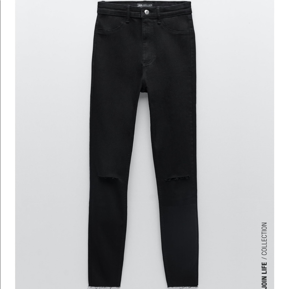 Zara sculpt high waist ripped jeans